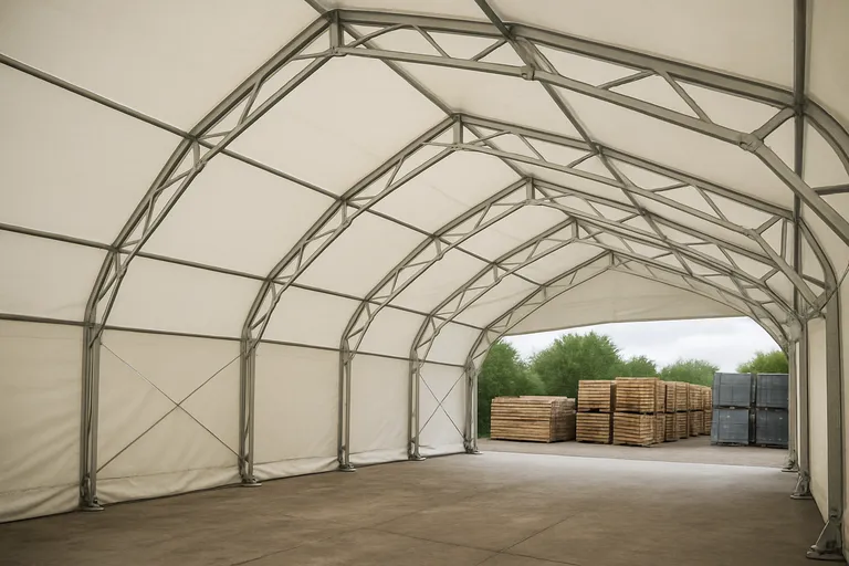 Materialen en constructie van een opslagtent